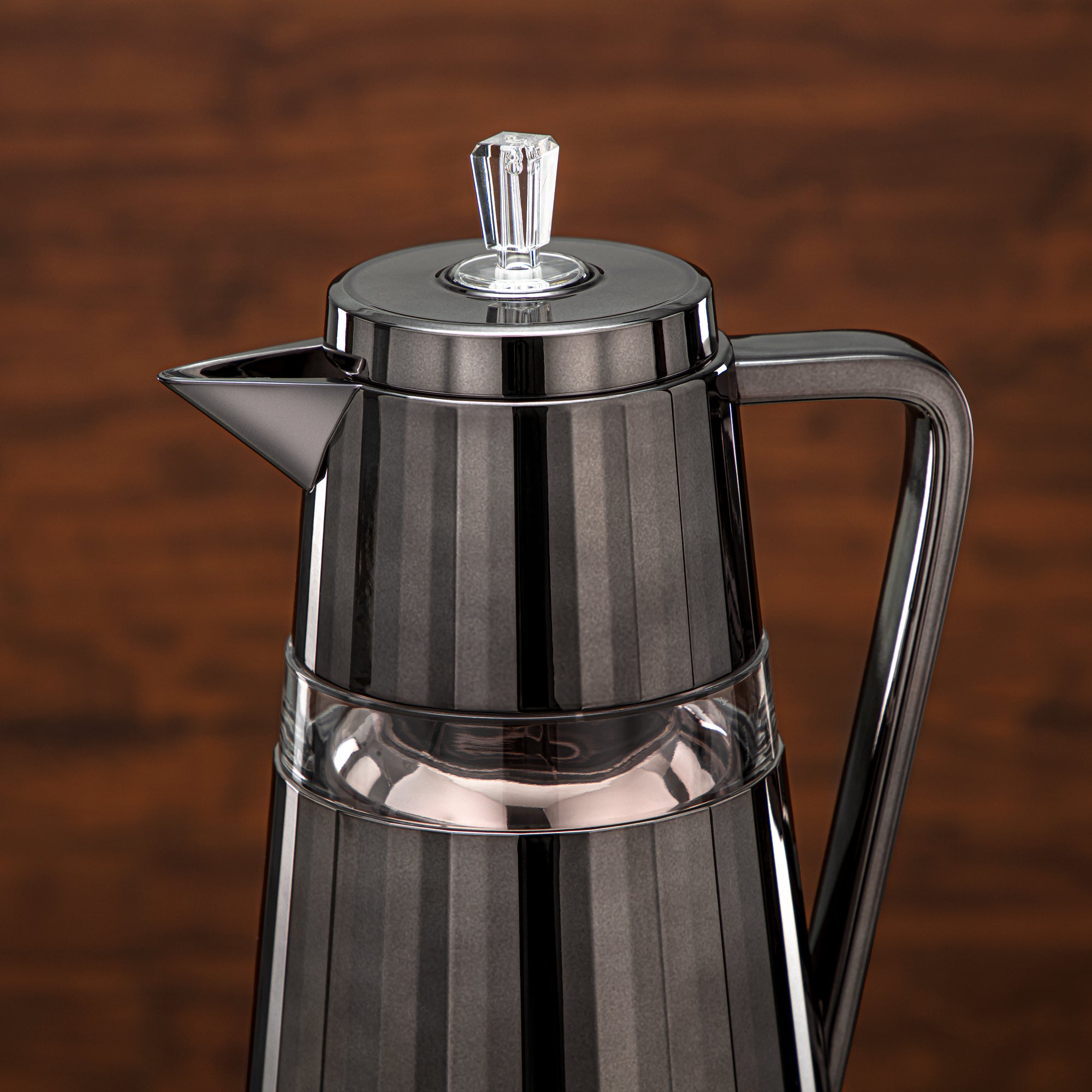 Almarjan 2 Pieces Vacuum Flask Set Black & Transparent - C77-BA