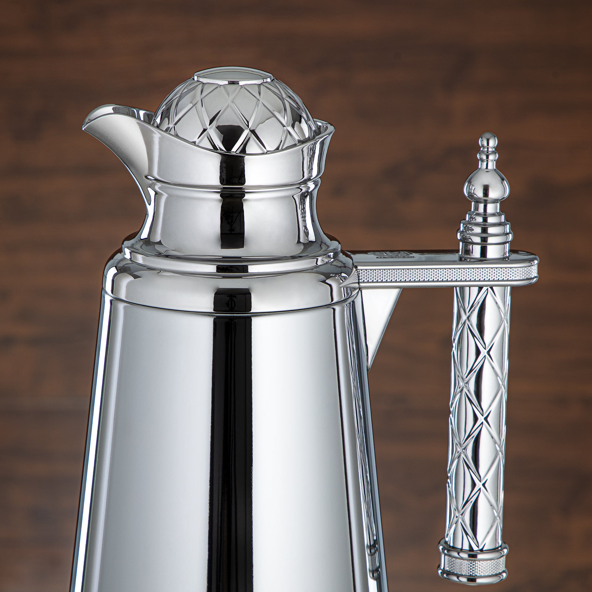 Almarjan Vacuum Flask Set, Push Button - 0.7L + 1L, Silver (CBY+CBZ-FCE) - Classic Vacuum Flasks