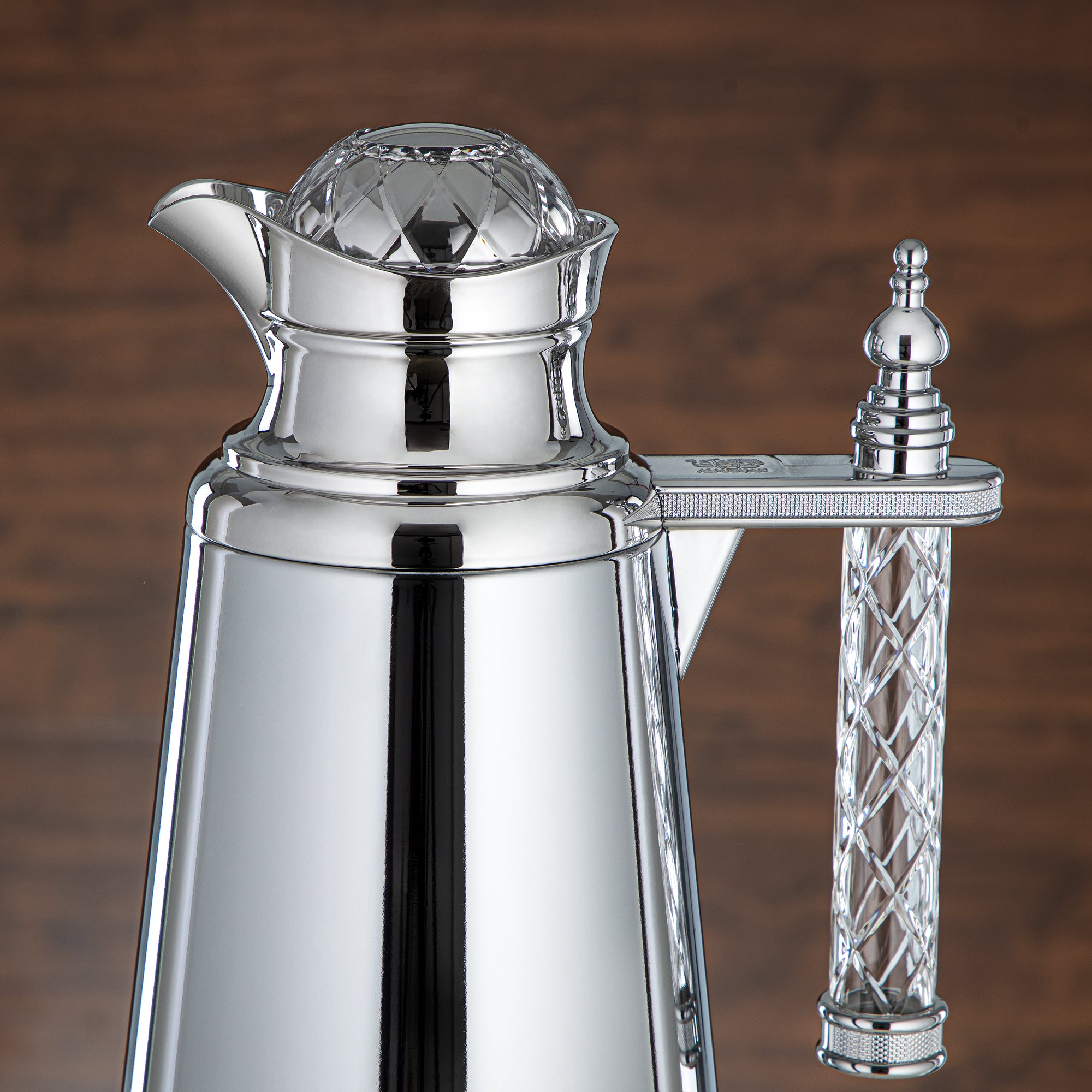 ألمرجان طقم ترامس، زر ضغط، مقبض أكريليك - 0.7 لتر + 1 لتر، فضي (CBY+CBZ-SCC) - كلاسيك ترامس