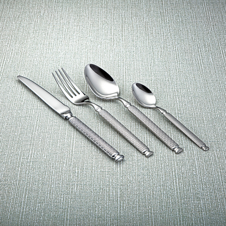 Almarjan Stainless Steel 24 Pieces Cutlery Set Silver - CUT0010260