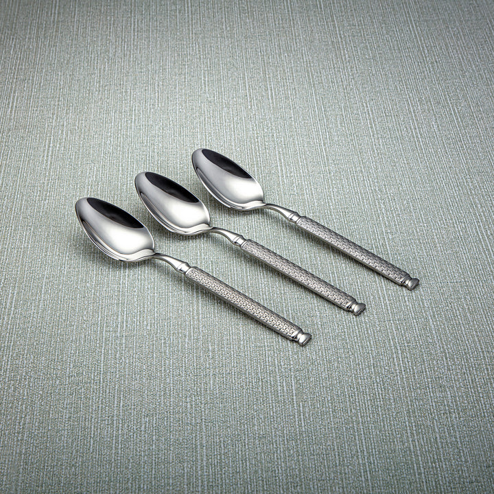 Almarjan Stainless Steel 3 Pieces Dinner Spoon Set Silver - CUT0010281