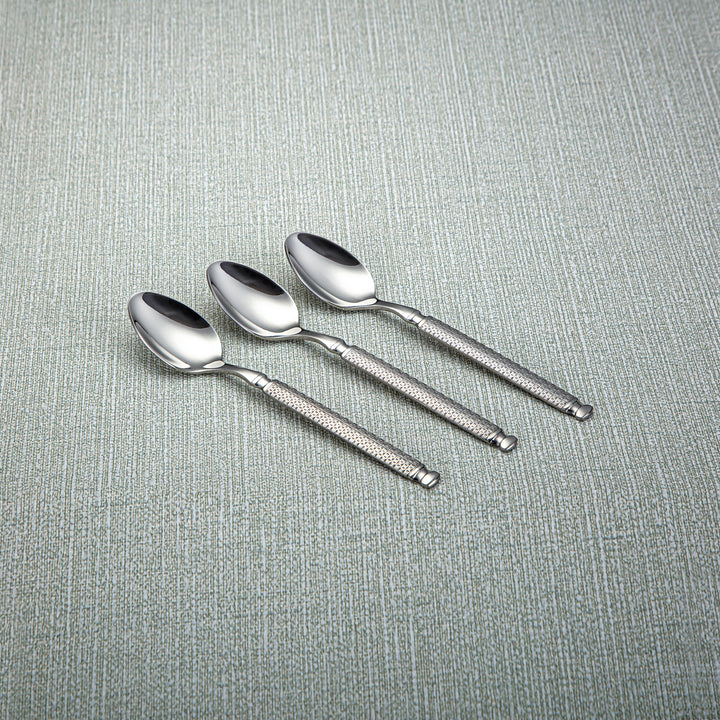 Almarjan Stainless Steel 3 Pieces Tea Spoon Set Silver - CUT0010283