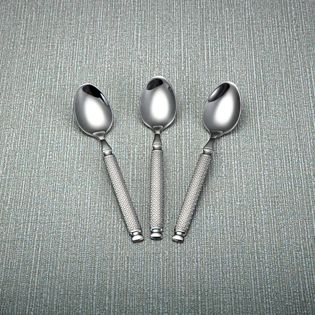 Almarjan Stainless Steel 3 Pieces Tea Spoon Set Silver - CUT0010283