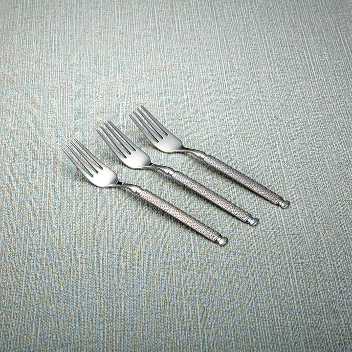 Almarjan Stainless Steel 3 Pieces Tea Fork Set Silver - CUT0010284