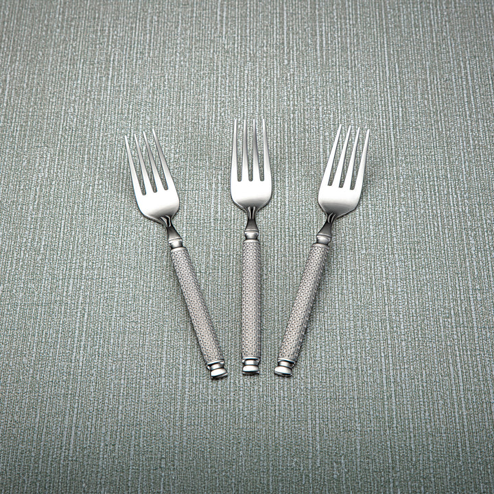 Almarjan Stainless Steel 3 Pieces Tea Fork Set Silver - CUT0010284