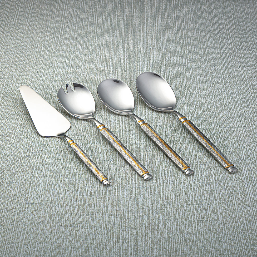 Almarjan Stainless Steel 82 Pieces Cutlery Set Silver & Gold - CUT0010286