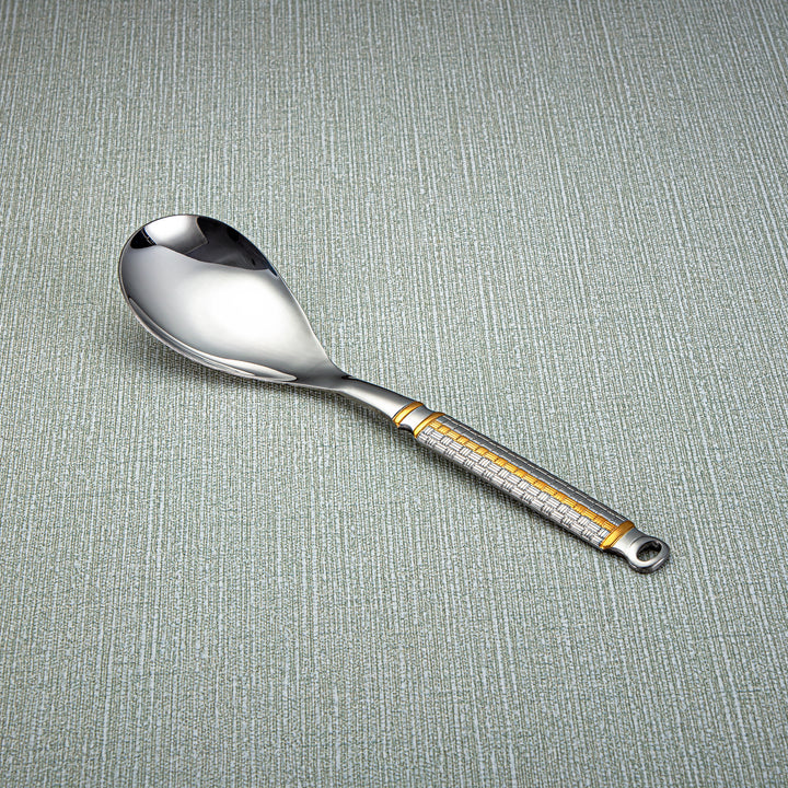 Almarjan Stainless Steel Rice Spoon Silver & Gold - CUT0010299
