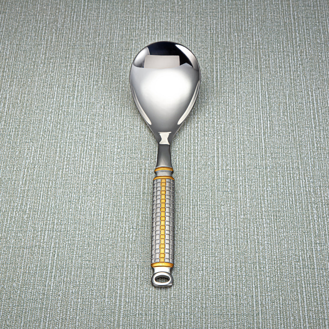 Almarjan Stainless Steel Rice Spoon Silver & Gold - CUT0010299