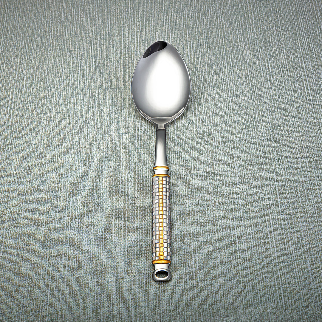 Almarjan Stainless Steel Pasting Spoon Small Silver & Gold - CUT0010301