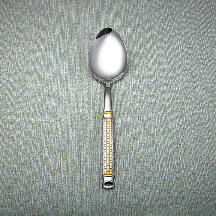 Almarjan Stainless Steel Pasting Spoon Small Silver & Gold - CUT0010301