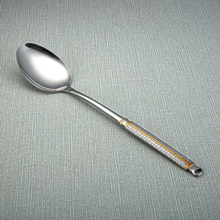 Almarjan Stainless Steel Pasting Spoon Silver & Gold - CUT0010322
