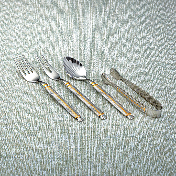 Almarjan Stainless Steel 72 Pieces Cutlery Set Silver & Gold - CUT0010338