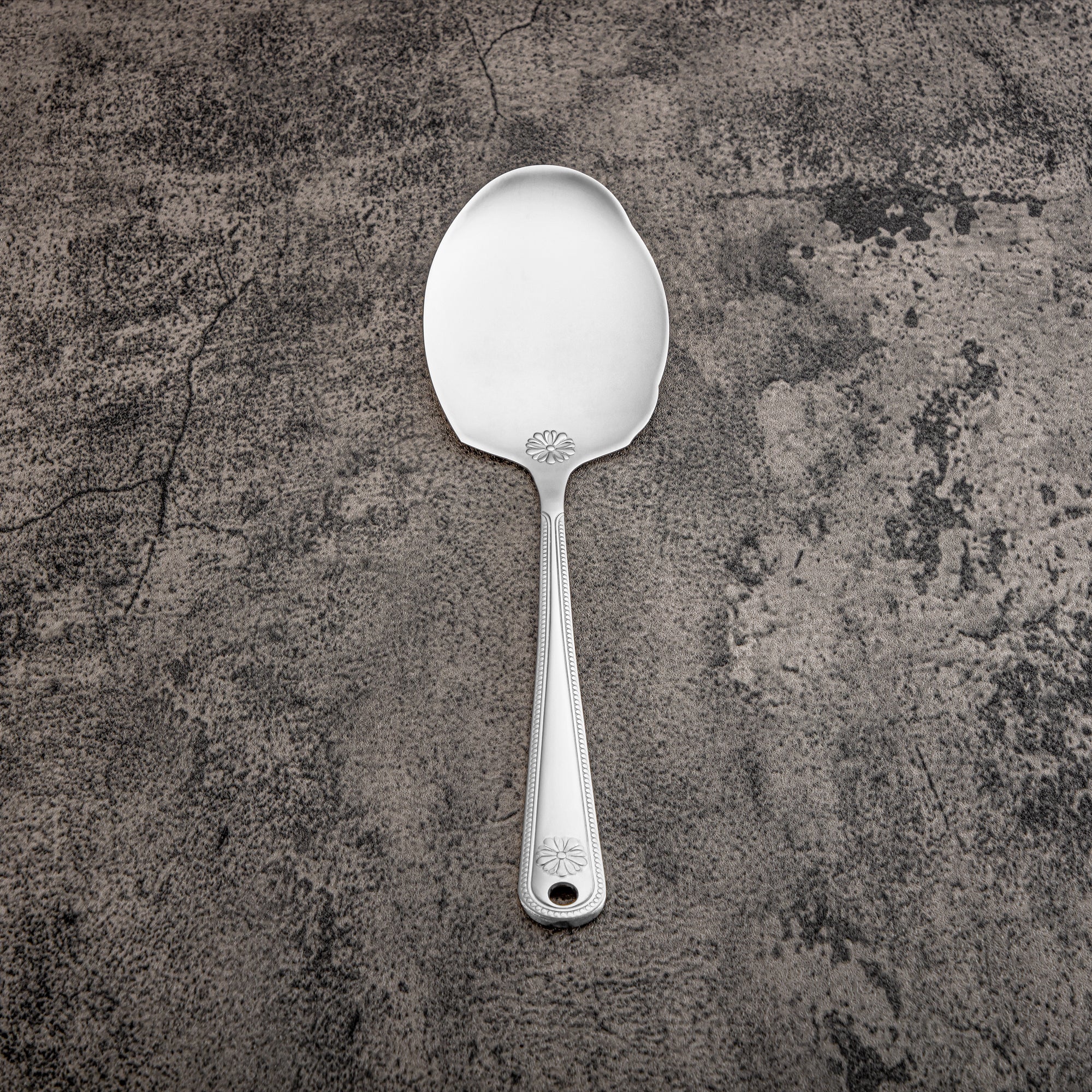 Almarjan Flat Rice Server, Stainless Steel, Silver (CUT0010389) Elegant Flatware