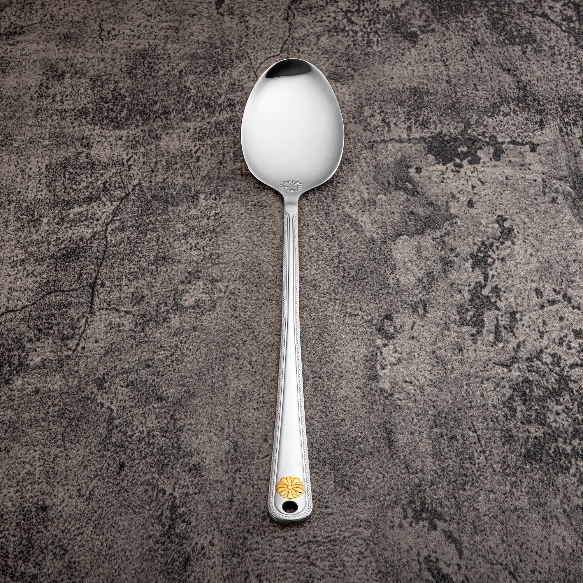 Almarjan Pasting Spoon, Stainless Steel, Silver & Gold (CUT0010424) Elegant Flatware