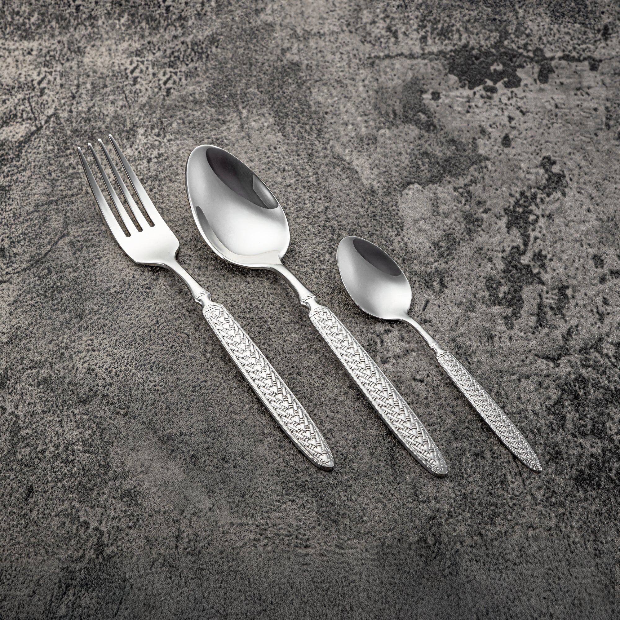 Almarjan Cutlery Set 36 Pieces, Stainless Steel, With Stand, Silver (CUT0010441) Elegant Cutlery Set