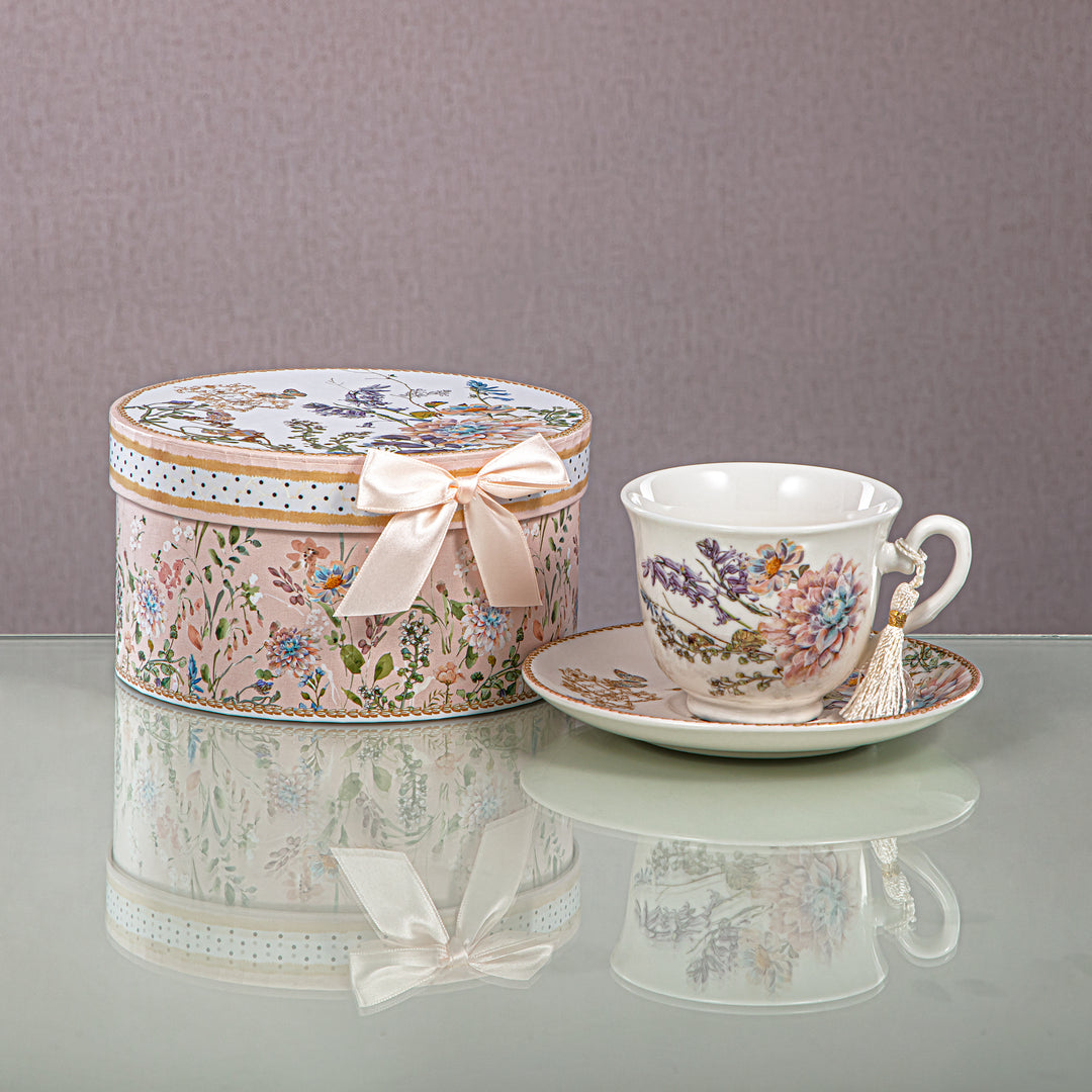 Almarjan 250 ML Porcelain Tea Cup & Saucer - D480 R2020T1