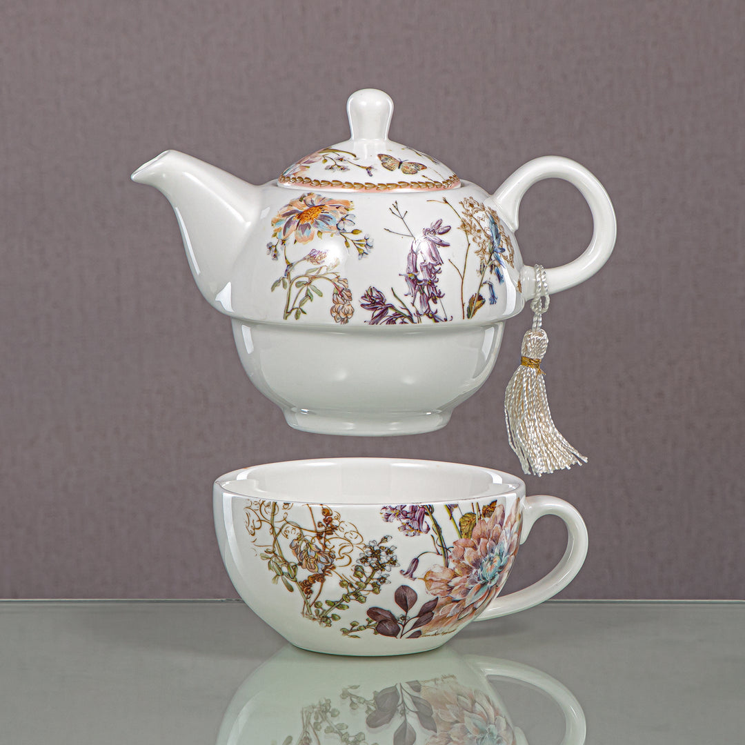 Almarjan 810 ML Porcelain Teapot & Cup Set - D480 R2018RT/N