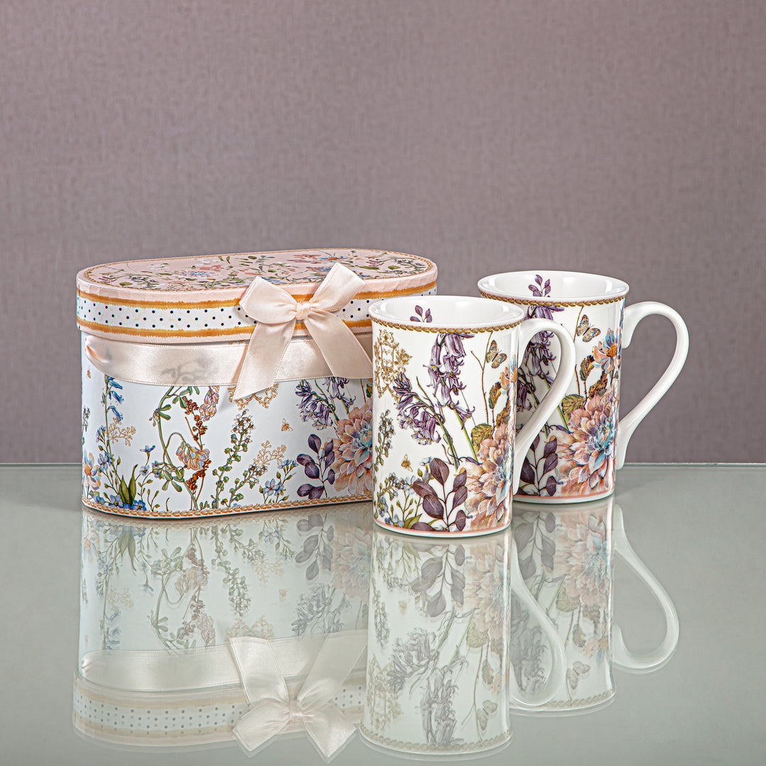 Almarjan 2 Pieces Porcelain Coffee Mug Set - D480 R2056T/N
