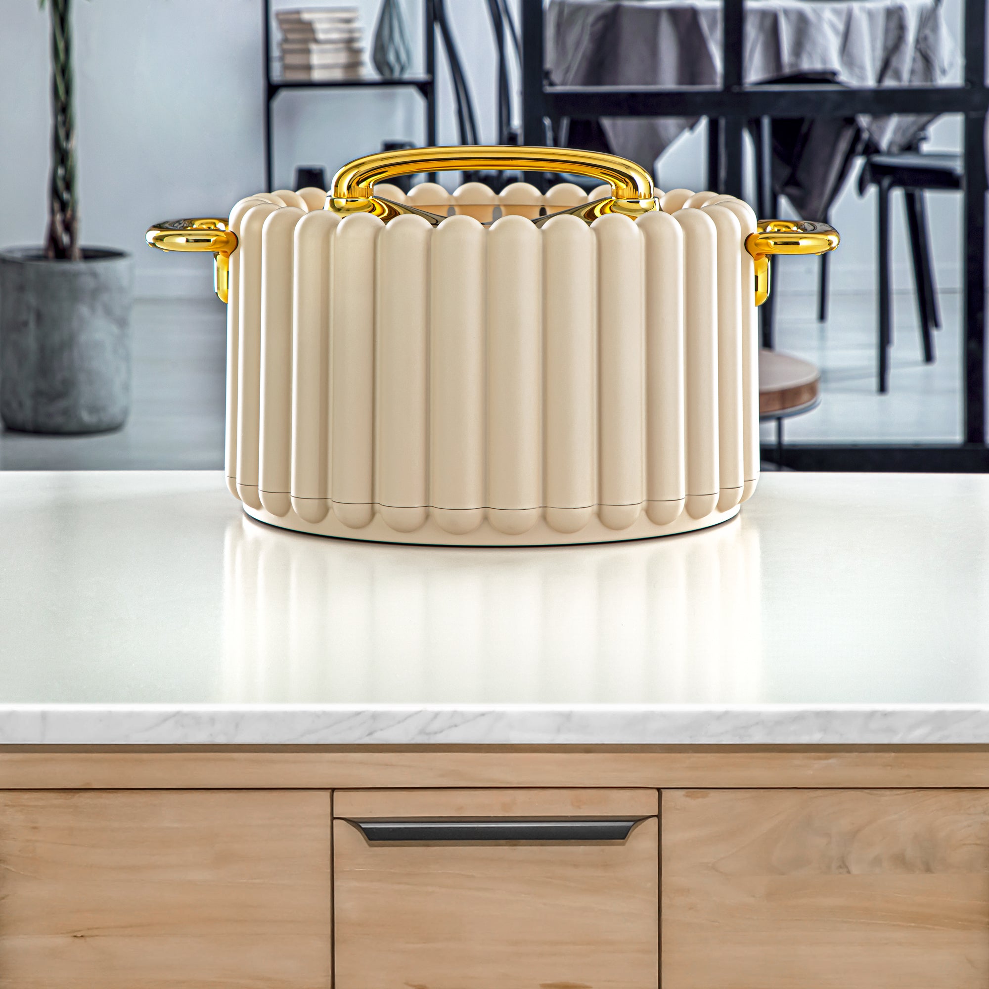 المرجان حرارات بلاستيك 3 قطع بيج وذهبي - EI-150/200/250 BG/G