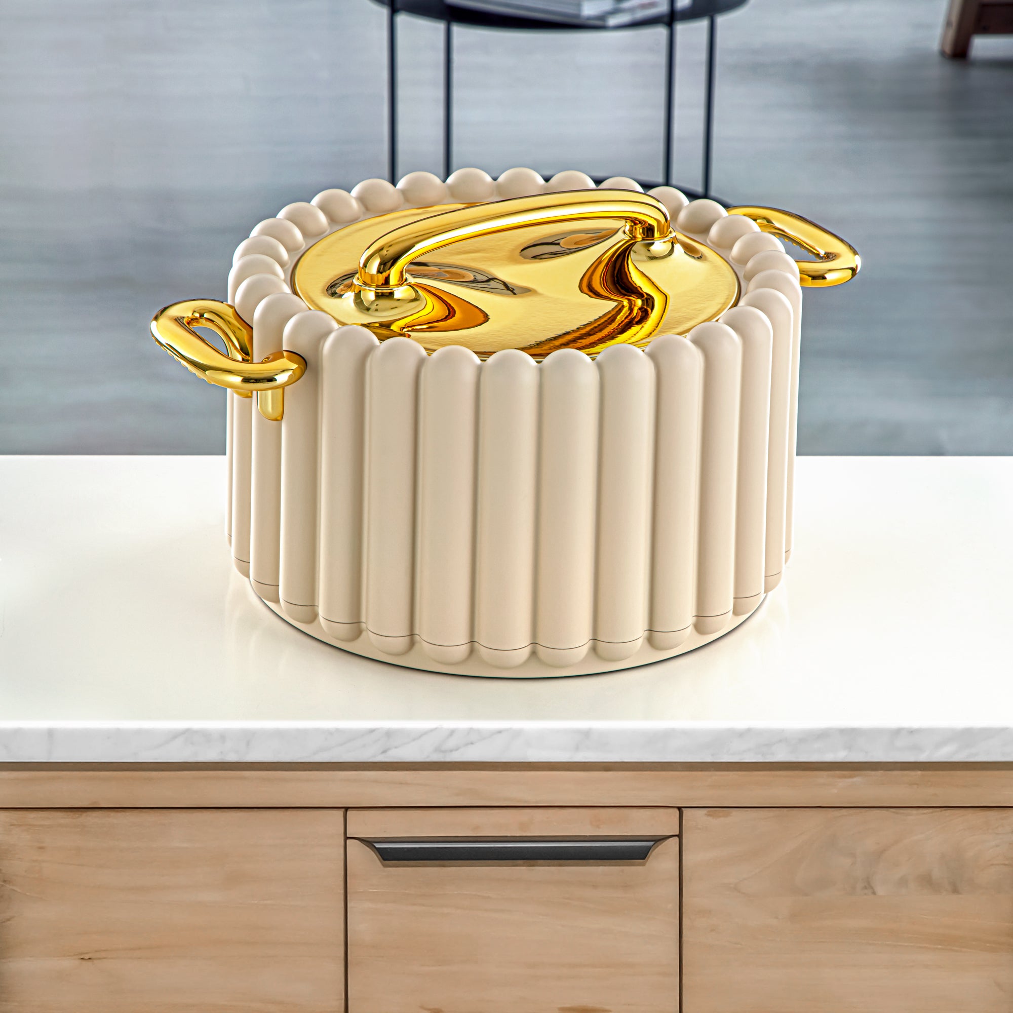 المرجان حرارات بلاستيك 3 قطع بيج وذهبي - EI-150/200/250 BG/G