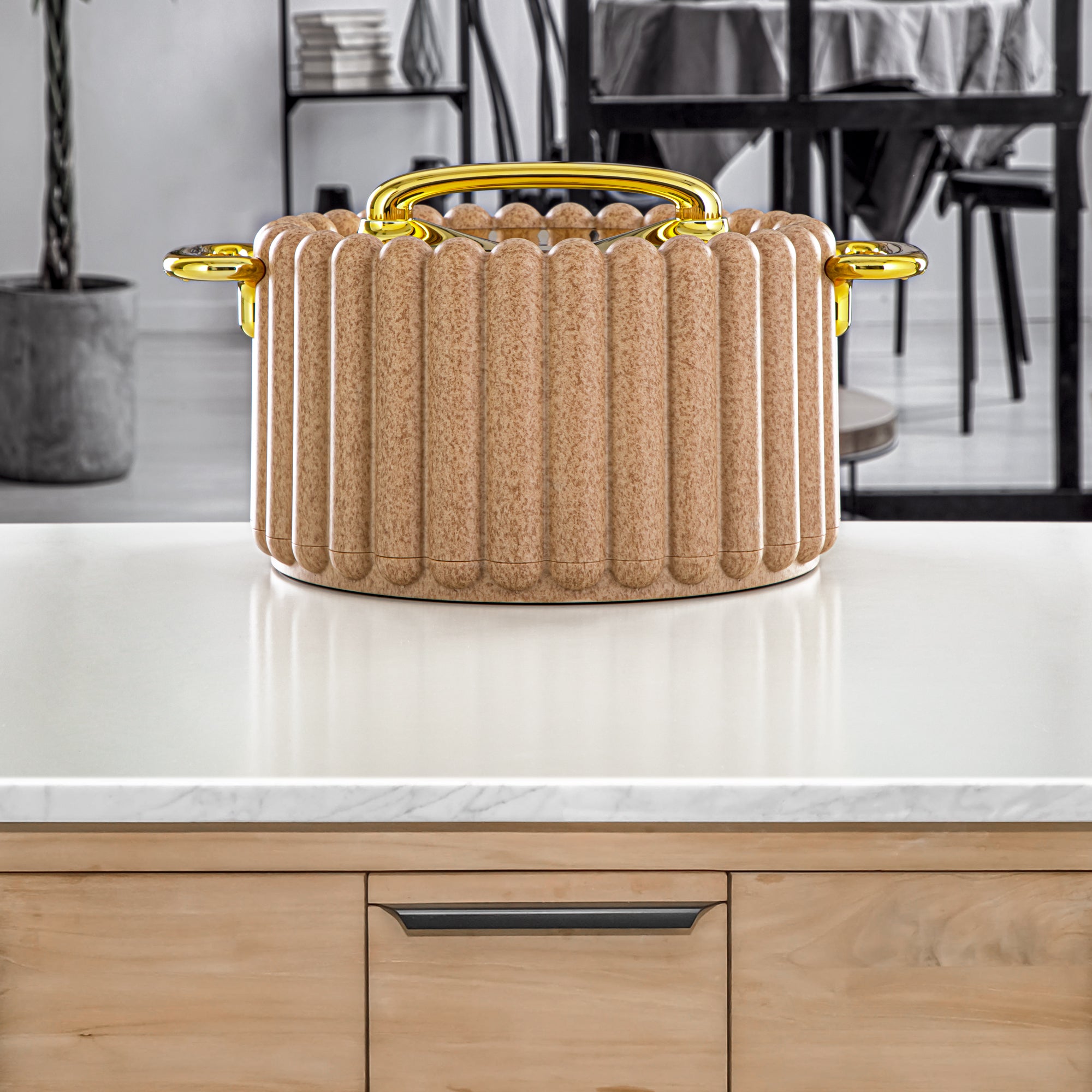 المرجان حرارات بلاستيك 3 قطع كريمي وذهبي - EI-150/200/250 PKG/G