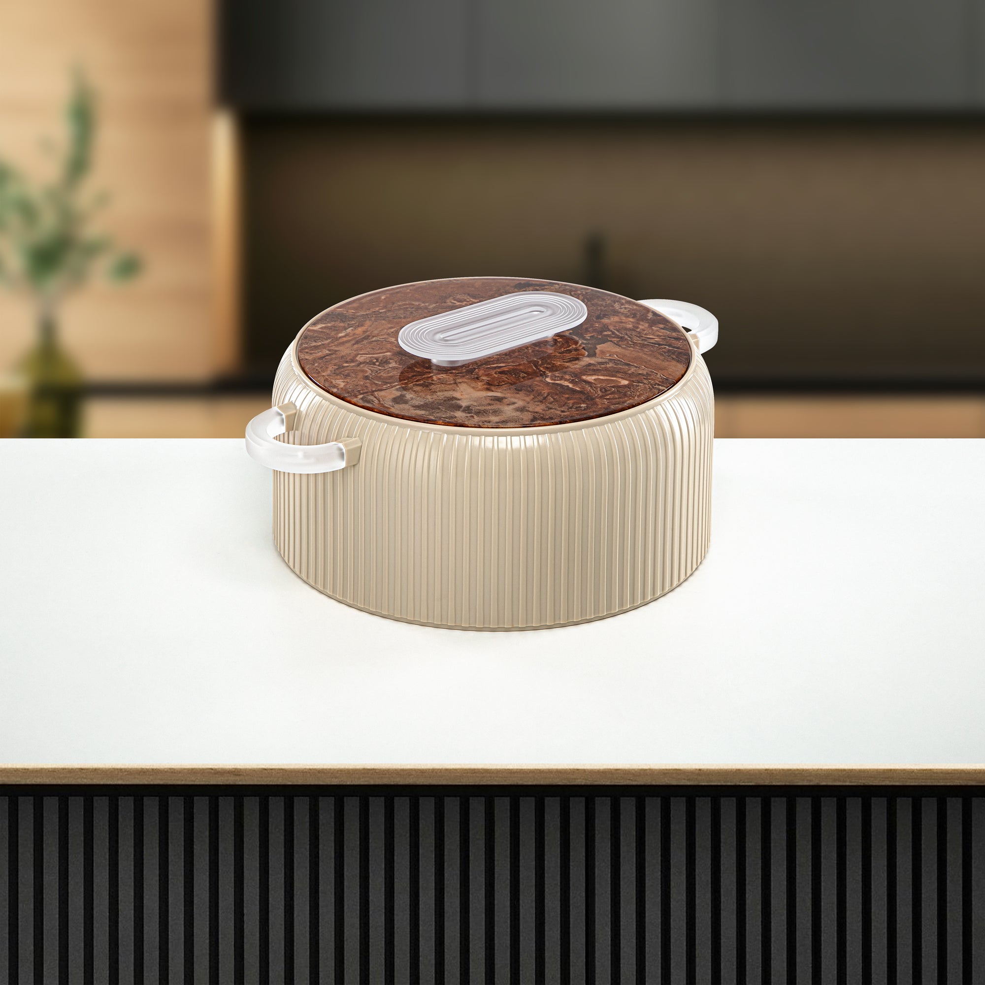 ألمرجان حرارات بلاستيك، مجموعة من 3 قطع، بيج وثلجي، 2000 مل + 4000 مل + 6500 مل (EK-200/400/650 BR/FA) أدوات تقديم رمضان