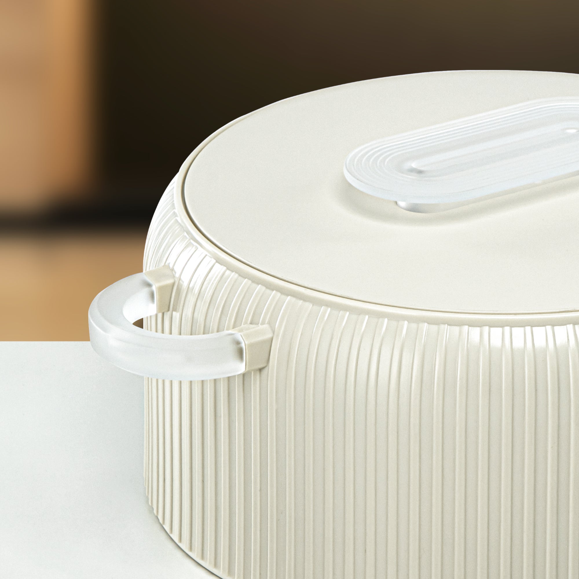 ألمرجان حرارات بلاستيك، مجموعة من 3 قطع، عاجي وثلجي، 2000 مل + 4000 مل + 6500 مل (EK-200/400/650 MIV/FA) أدوات تقديم رمضان