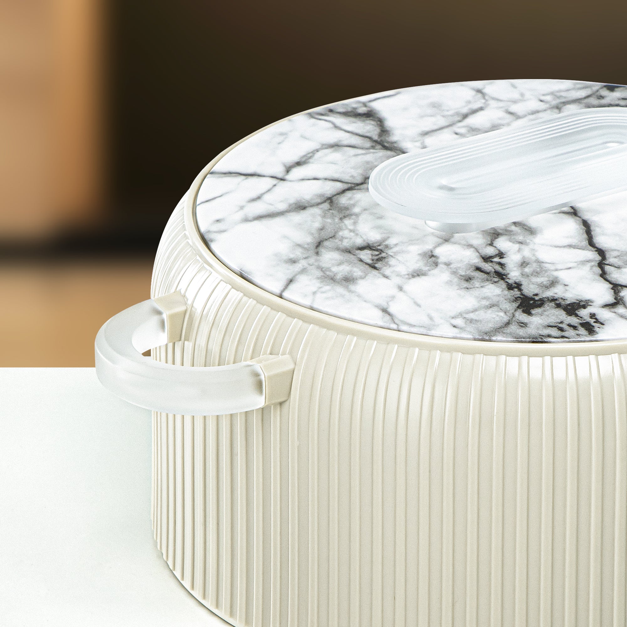 ألمرجان حرارات بلاستيك، مجموعة من 3 قطع، أبيض وثلجي، 2000 مل + 4000 مل + 6500 مل (EK-200/400/650 WM/FA) أدوات تقديم رمضان