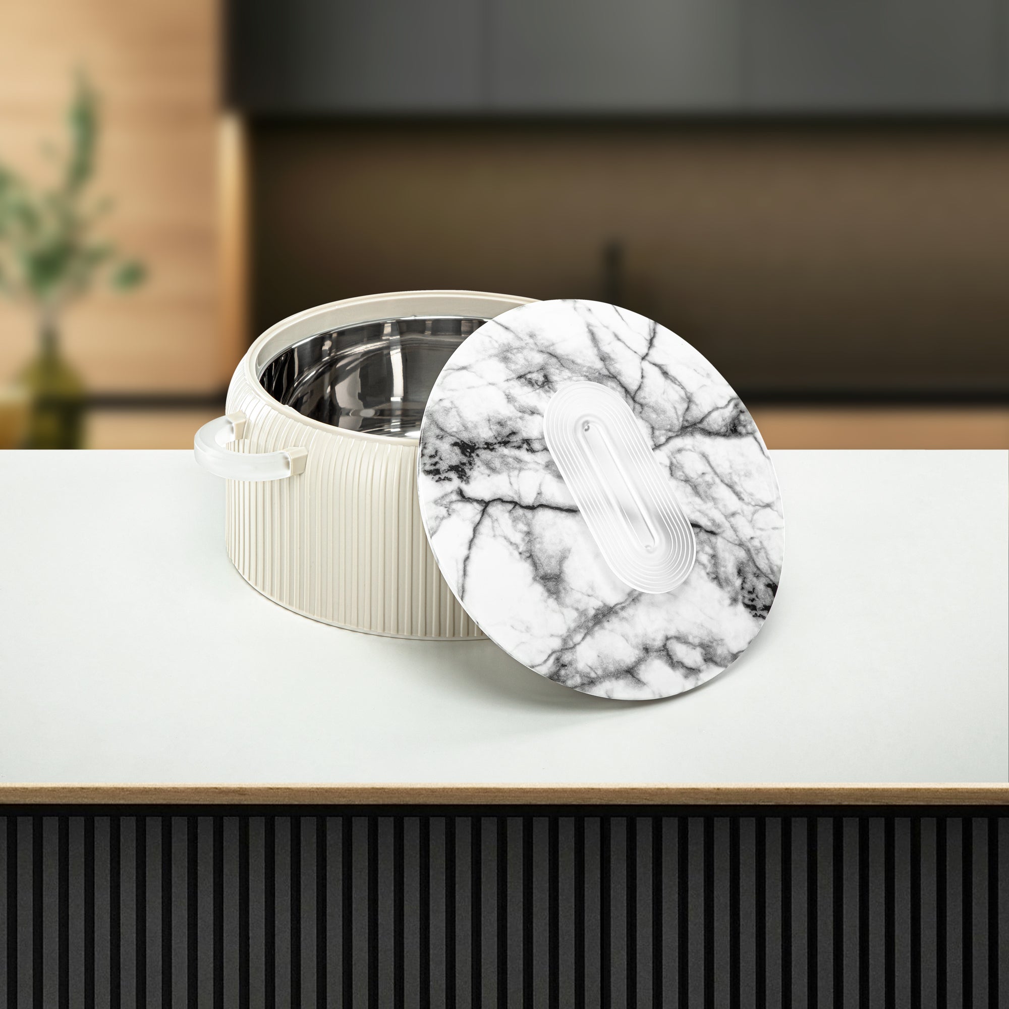 ألمرجان حرارات بلاستيك، مجموعة من 3 قطع، أبيض وثلجي، 2000 مل + 4000 مل + 6500 مل (EK-200/400/650 WM/FA) أدوات تقديم رمضان