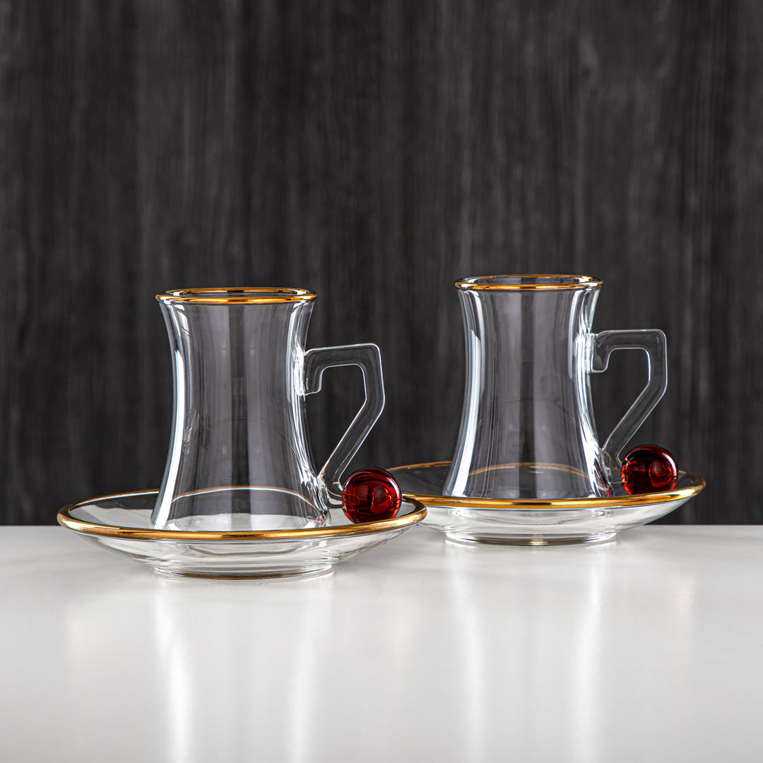 Almarjan 6 Pieces Borosilicate Glass Tea Cup Set - FB803-12 MAR/G