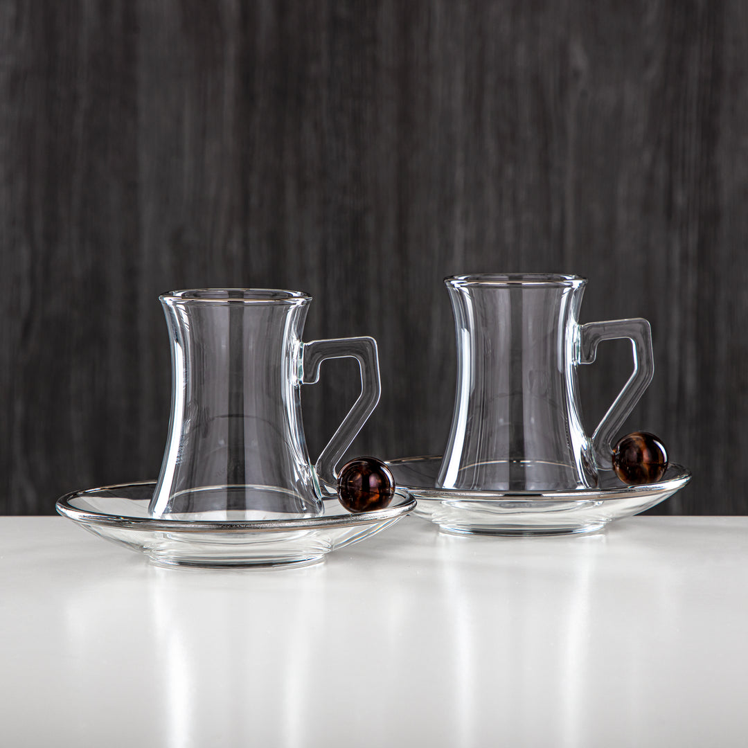 Almarjan 6 Pieces Borosilicate Glass Tea Cup Set - FB803-12 PBR/C