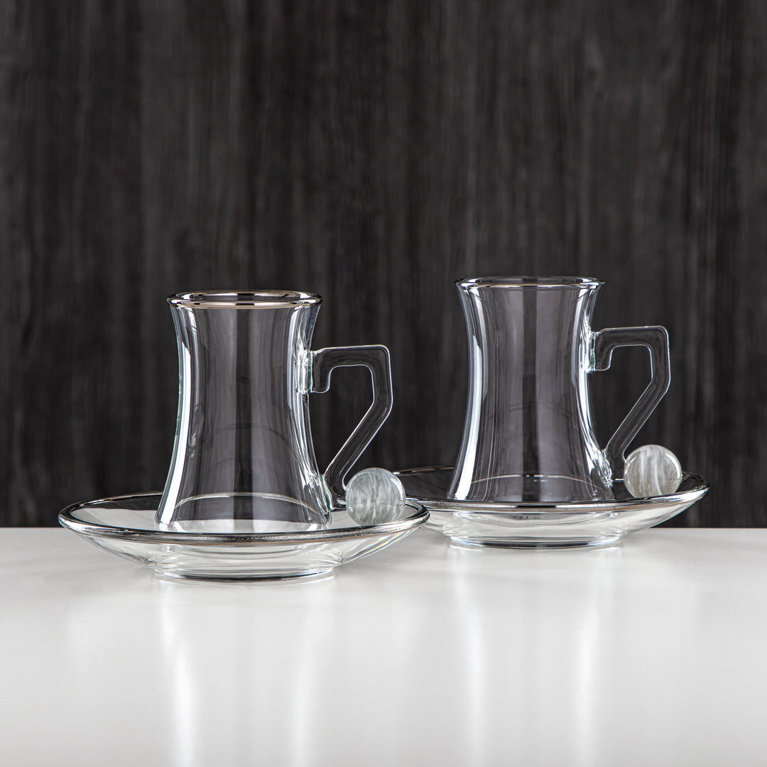 Almarjan 6 Pieces Borosilicate Glass Tea Cup Set - FB803-12 PIV/C