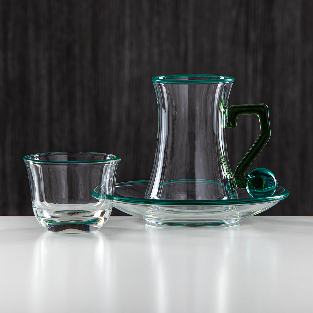 Almarjan 18 Pieces Borosilicate Glass Tea Set - FB803-18 DGR