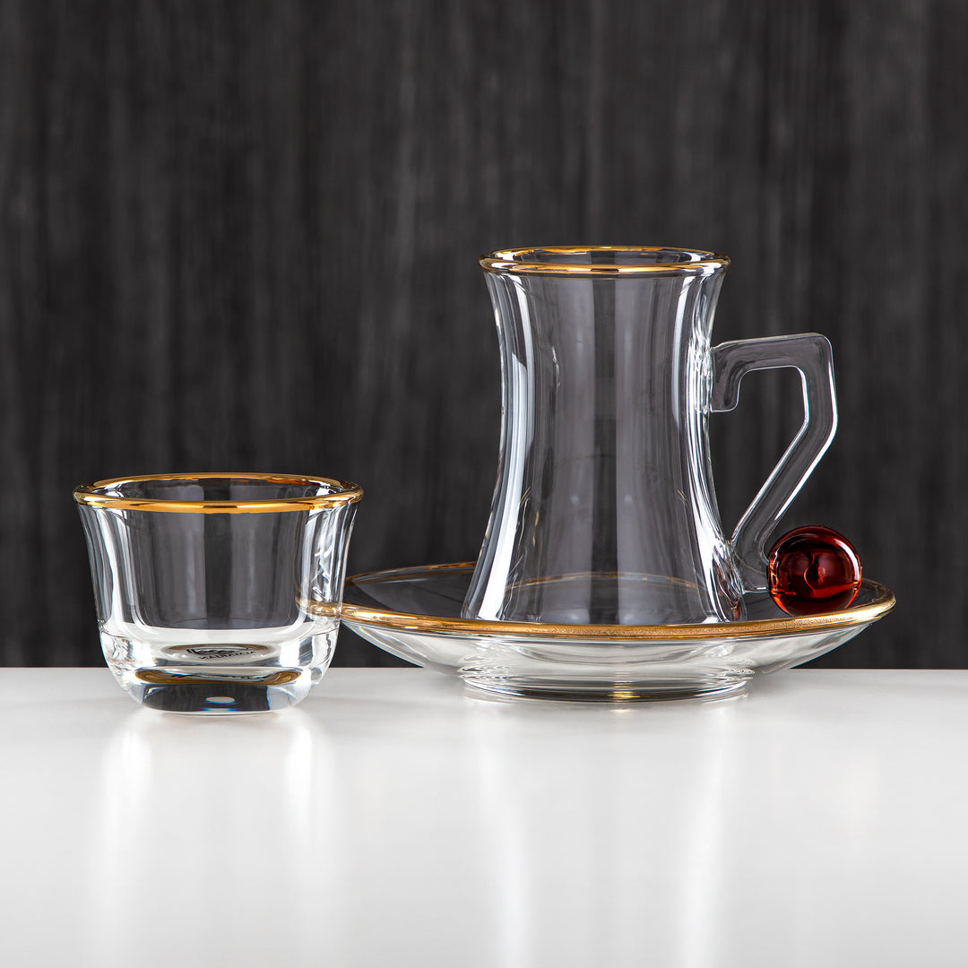 Almarjan 18 Pieces Borosilicate Glass Tea Set - FB803-18 MAR/G