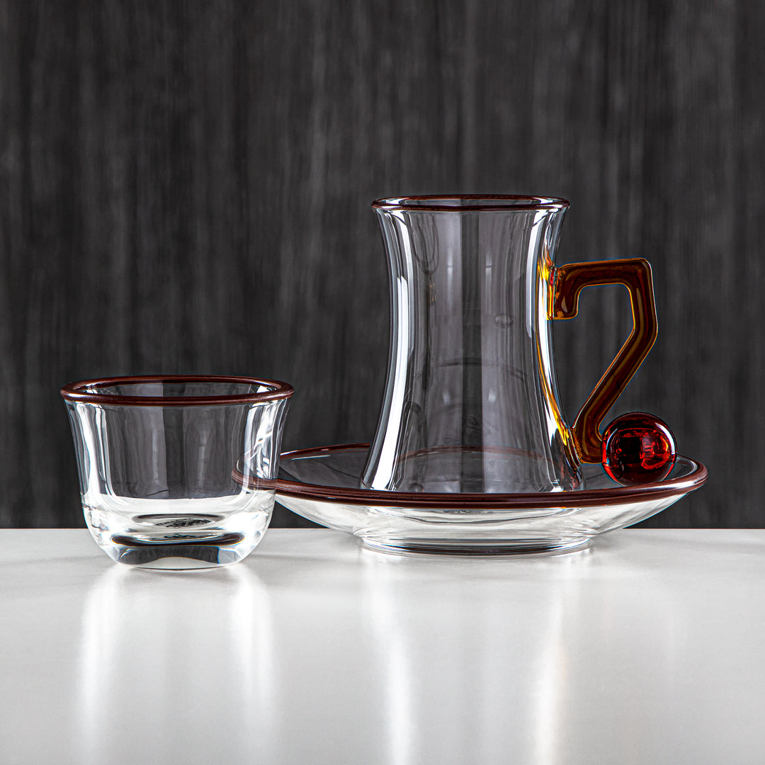 Almarjan 18 Pieces Borosilicate Glass Tea Set - FB803-18 MAR