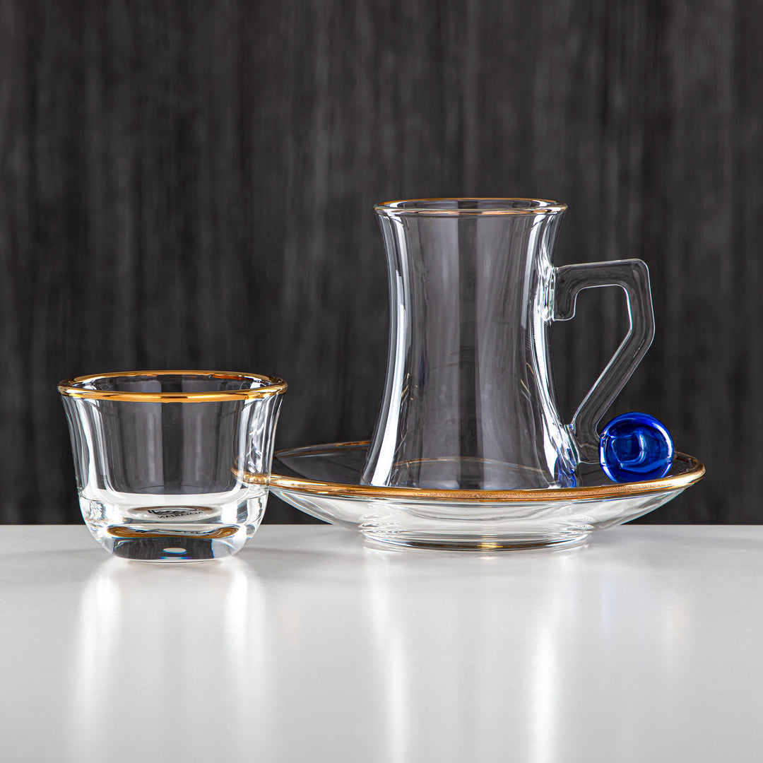 Almarjan 18 Pieces Borosilicate Glass Tea Set - FB803-18 NV/G