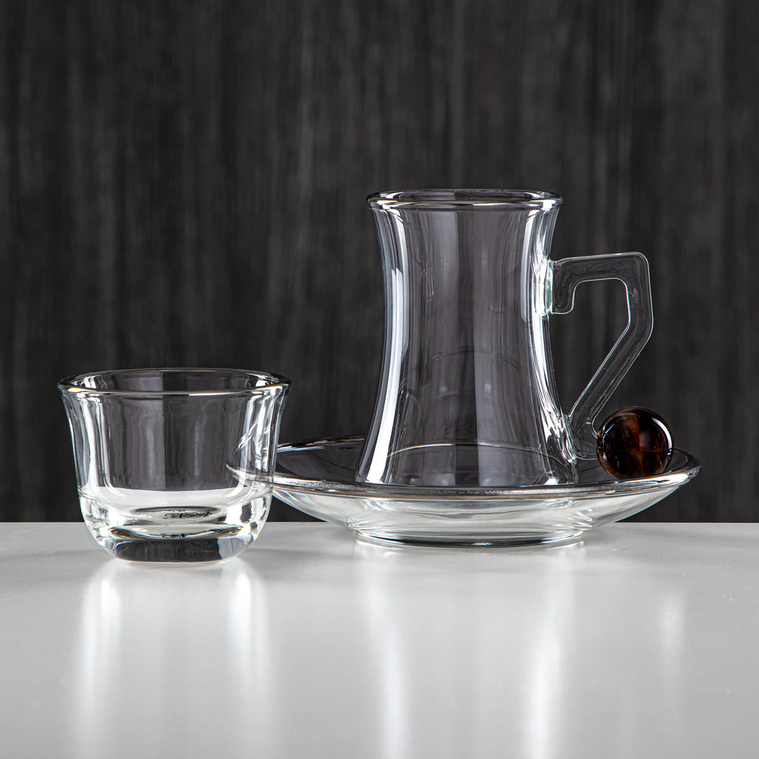 Almarjan 18 Pieces Borosilicate Glass Tea Set - FB803-18 PBR/C