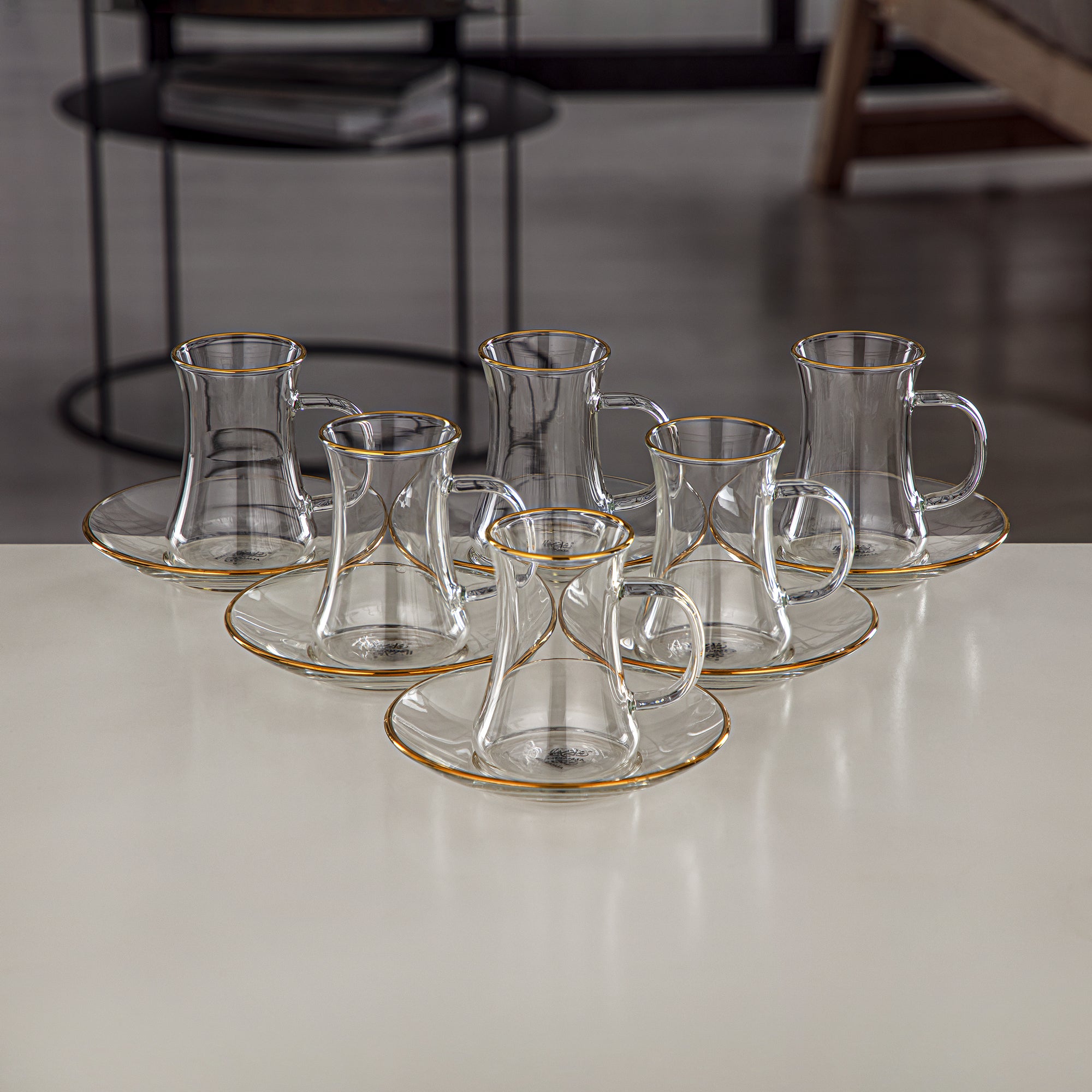 Almarjan Vacuum Flask Set 21 Pieces, Push Button, 0.7L + 1L, Matt Silver, Gold & Transparent (FG810-21 MC/G) - Elegant Vacuum Flask Sets