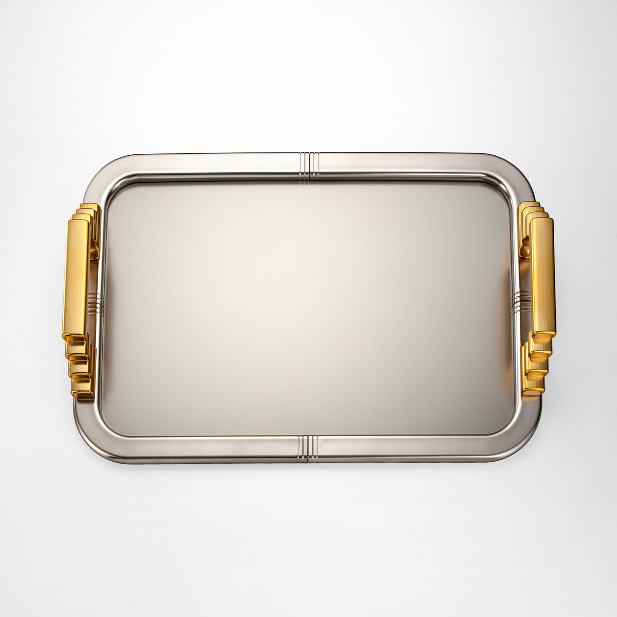 Almarjan Serving Tray 50 cm, Matt Nickel & Matt Gold