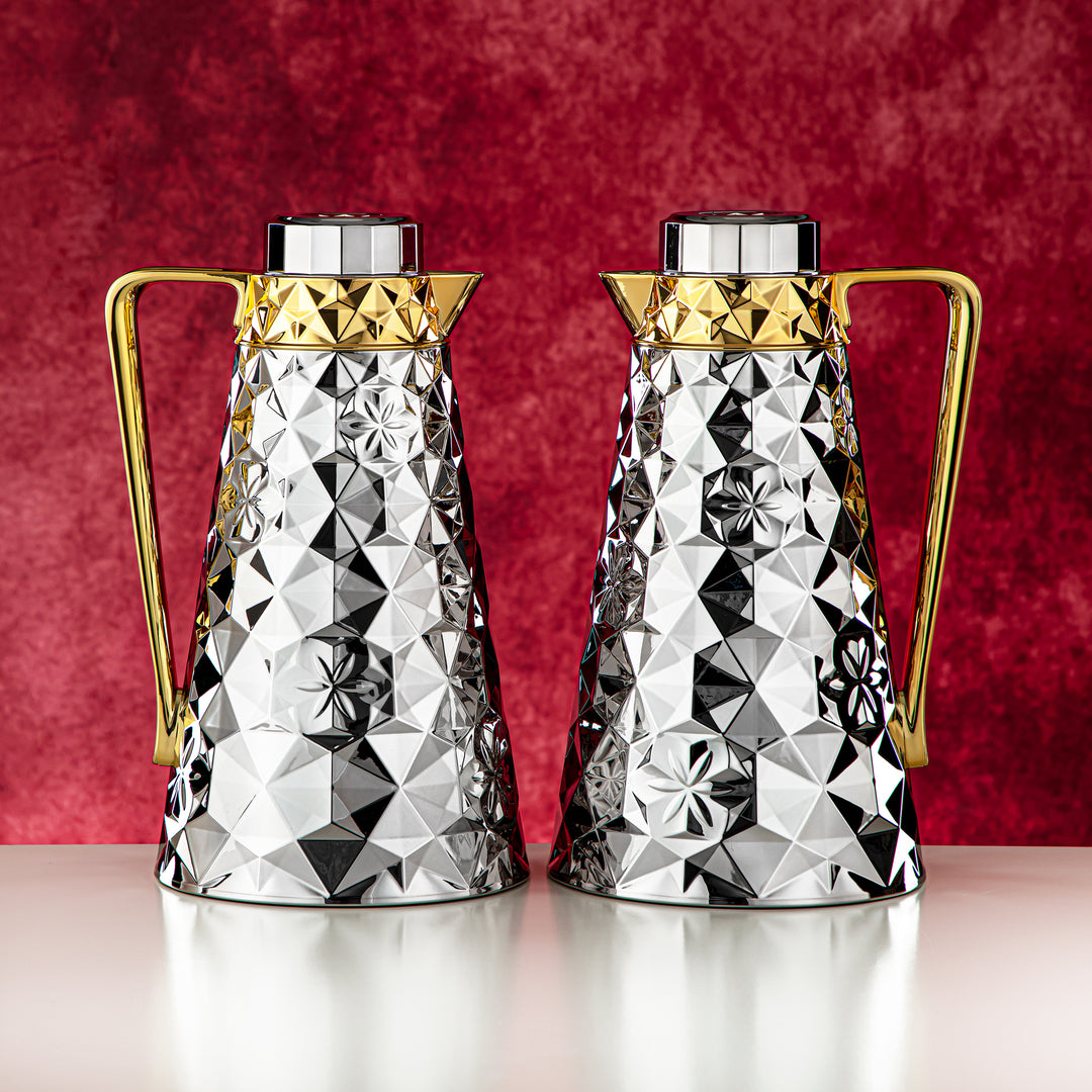 Almarjan 2 Pieces Vacuum Flask Set Silver & Gold - FG204AB-100 NI/G