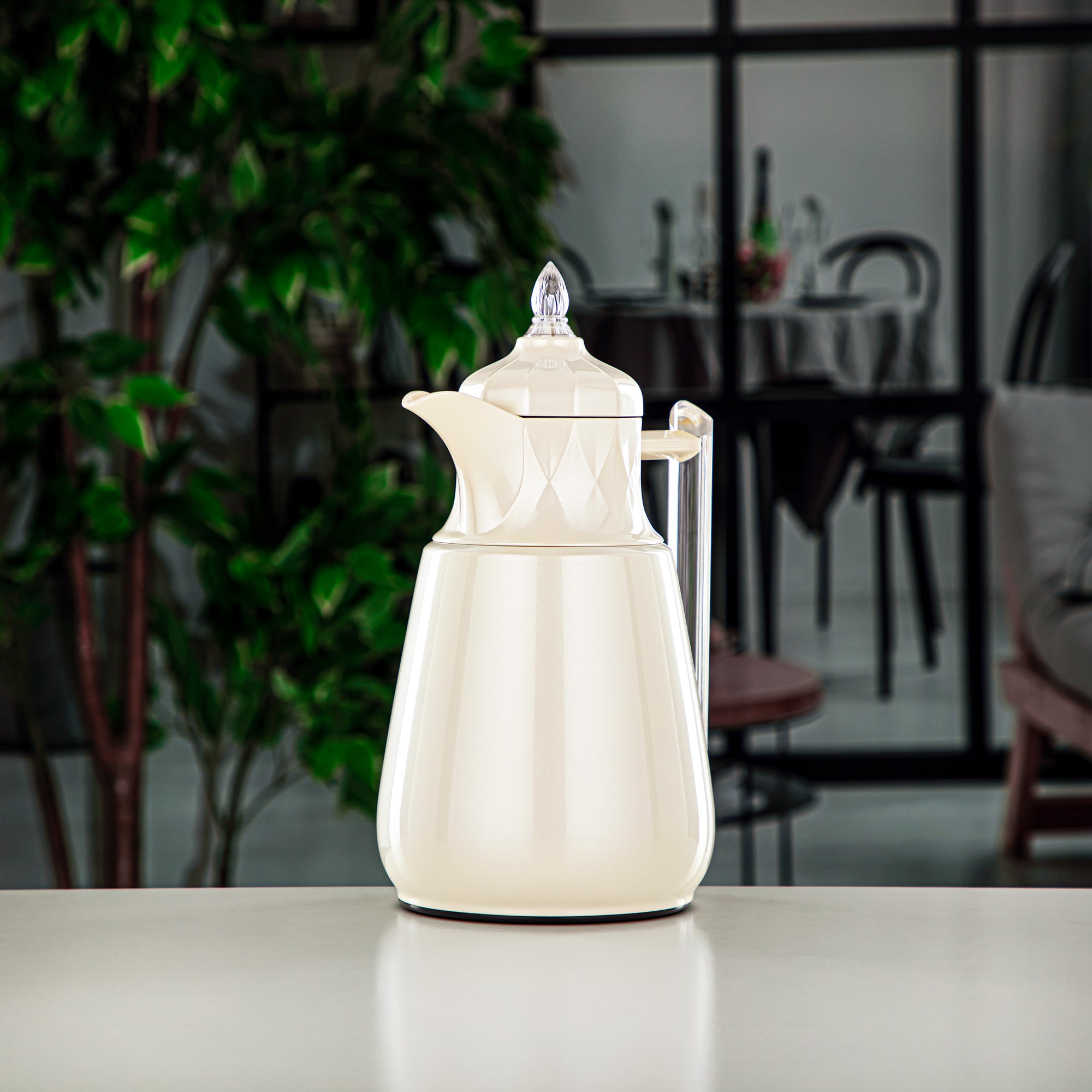 طقم ترامس المرجان مكون من قطعتين باللون الأبيض اللؤلؤي والشفاف - FG805-070/100 PW/TR