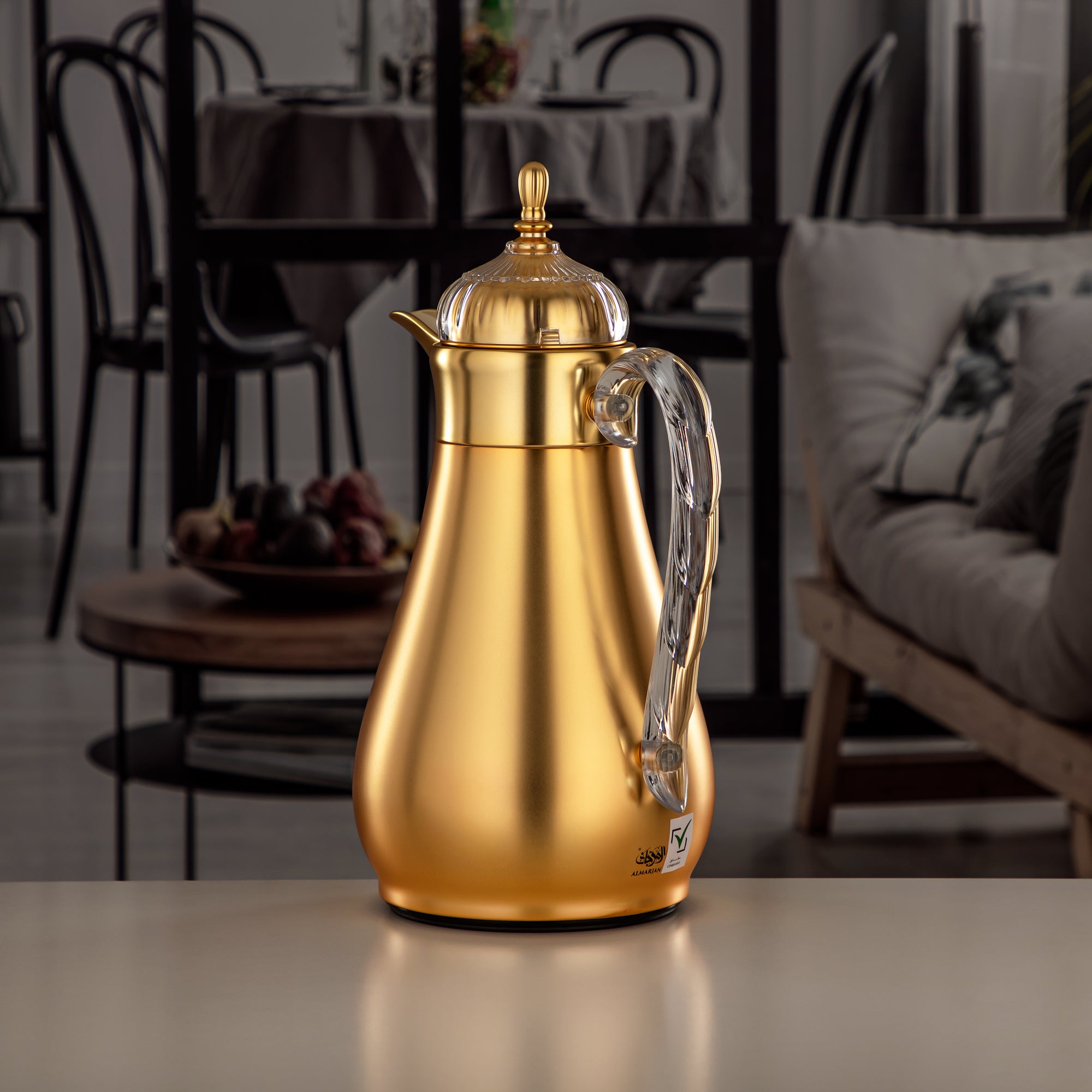 مجموعة طقم ترامس، زر ضغط، 0.7 لتر + 1 لتر، ذهب مات وشفاف (FG810-070/100 MG/TR) - مجموعات ترمس أنيقة