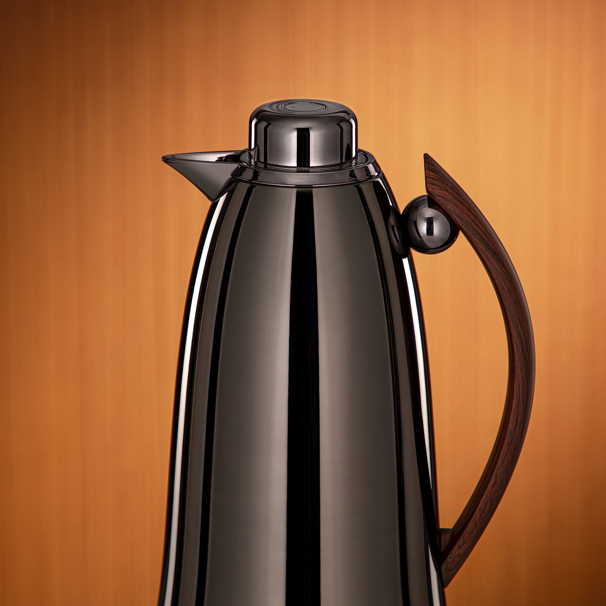 Almarjan Vacuum Flask Set 0.7L & 1L Gun Black & Dark Wood