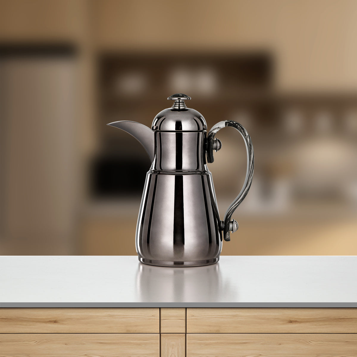 Almarjan Double Wall Vacuum Flask 0.5 Lit, Gun Black & Marble