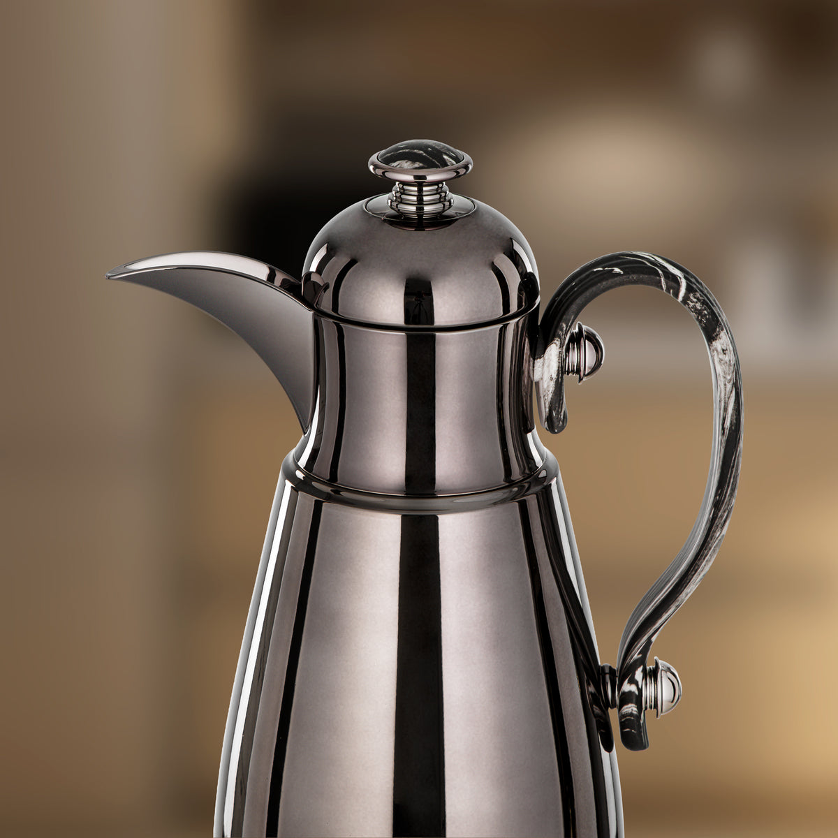Almarjan Double Wall Vacuum Flask 0.7 Lit, Gun Black & Marble