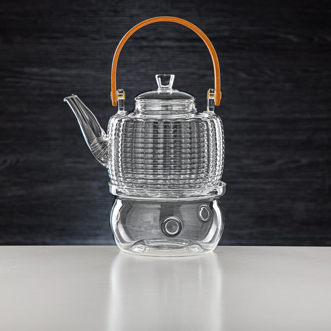 Almarjan 0.7 Liter Borosilicate Glass Tea Kettle & Warmer - GLS0010109