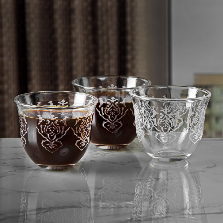 Almarjan 6 Pieces Dome Collection Glass Cawa Cup - GLS2630010
