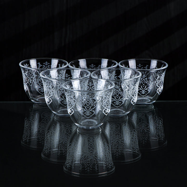 Almarjan 6 Pieces Dome Collection Glass Cawa Cup - GLS2630010