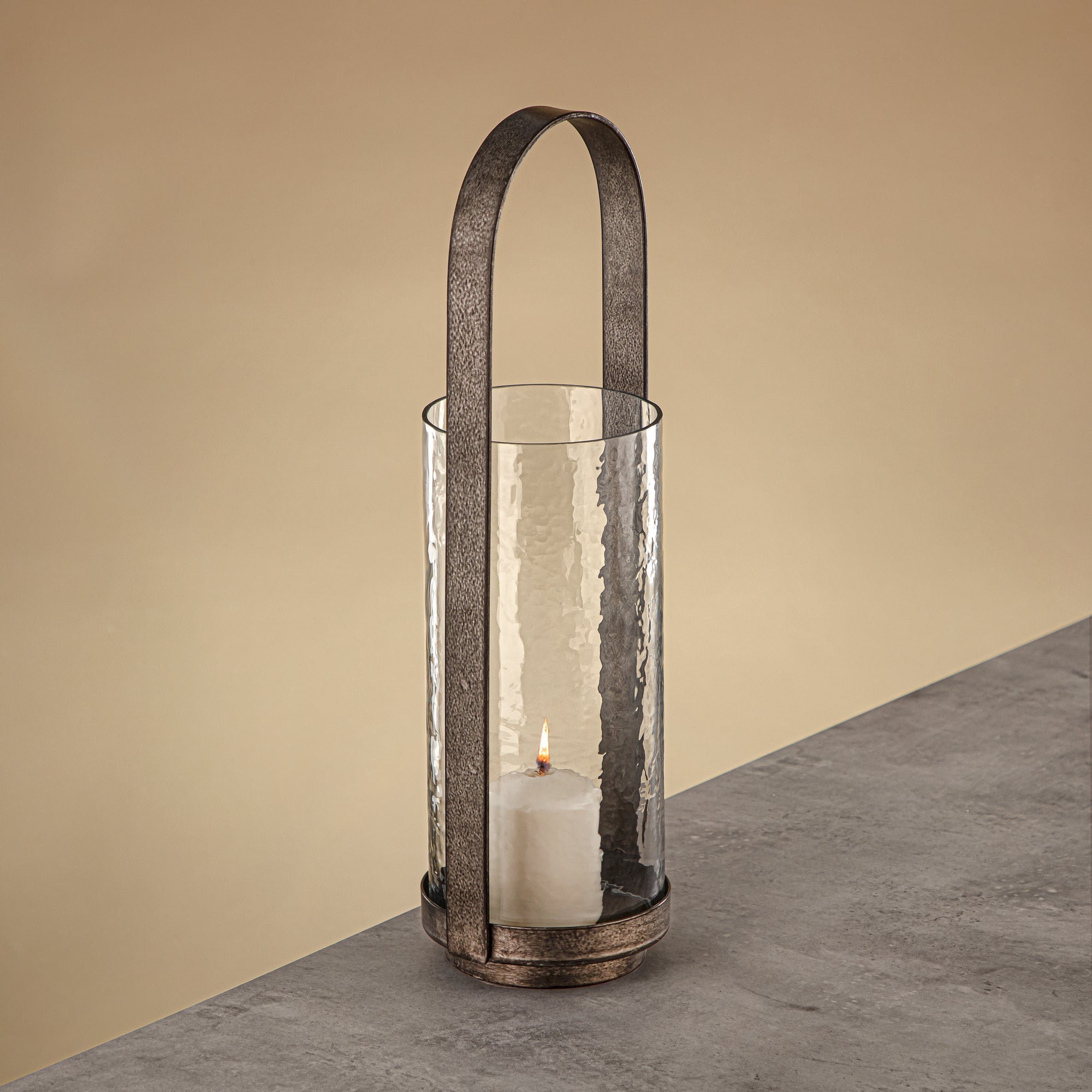 فانوس المرجان هوريكان 42 سم فضي عتيق