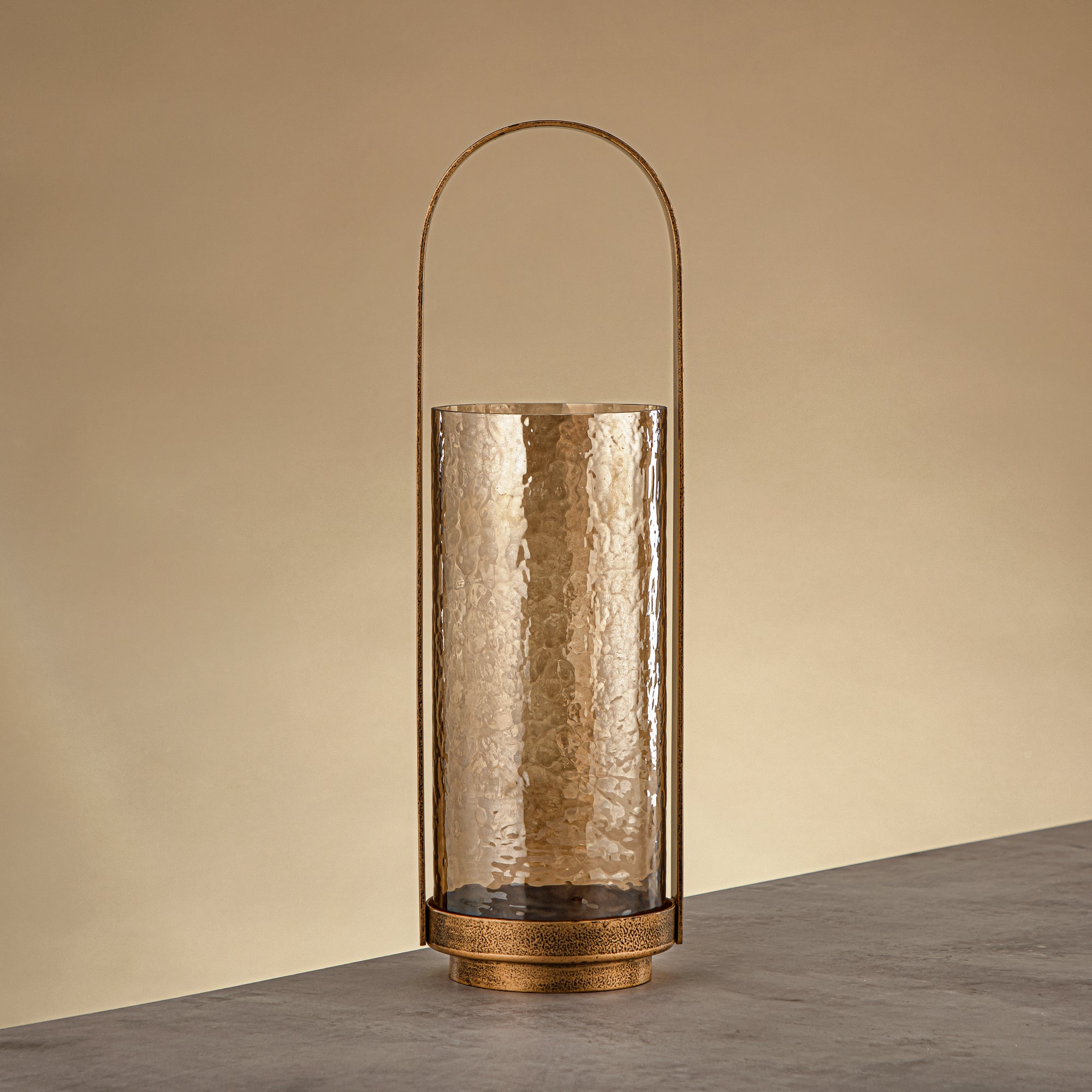 Almarjan Hurricane Lantern 42cm Antique Gold
